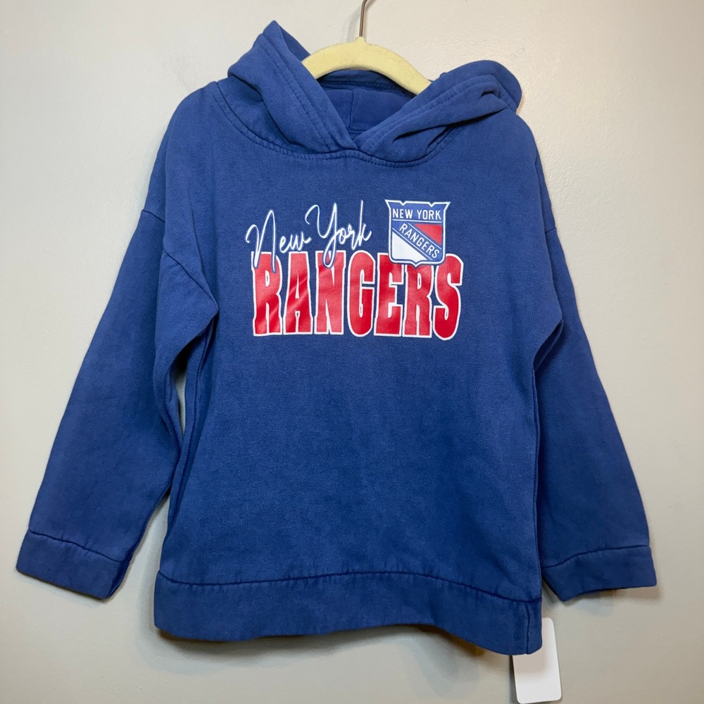 NHL New York Rangers Toddler Blue Pullover Hoodie Sweatshirt Size 4T NWT